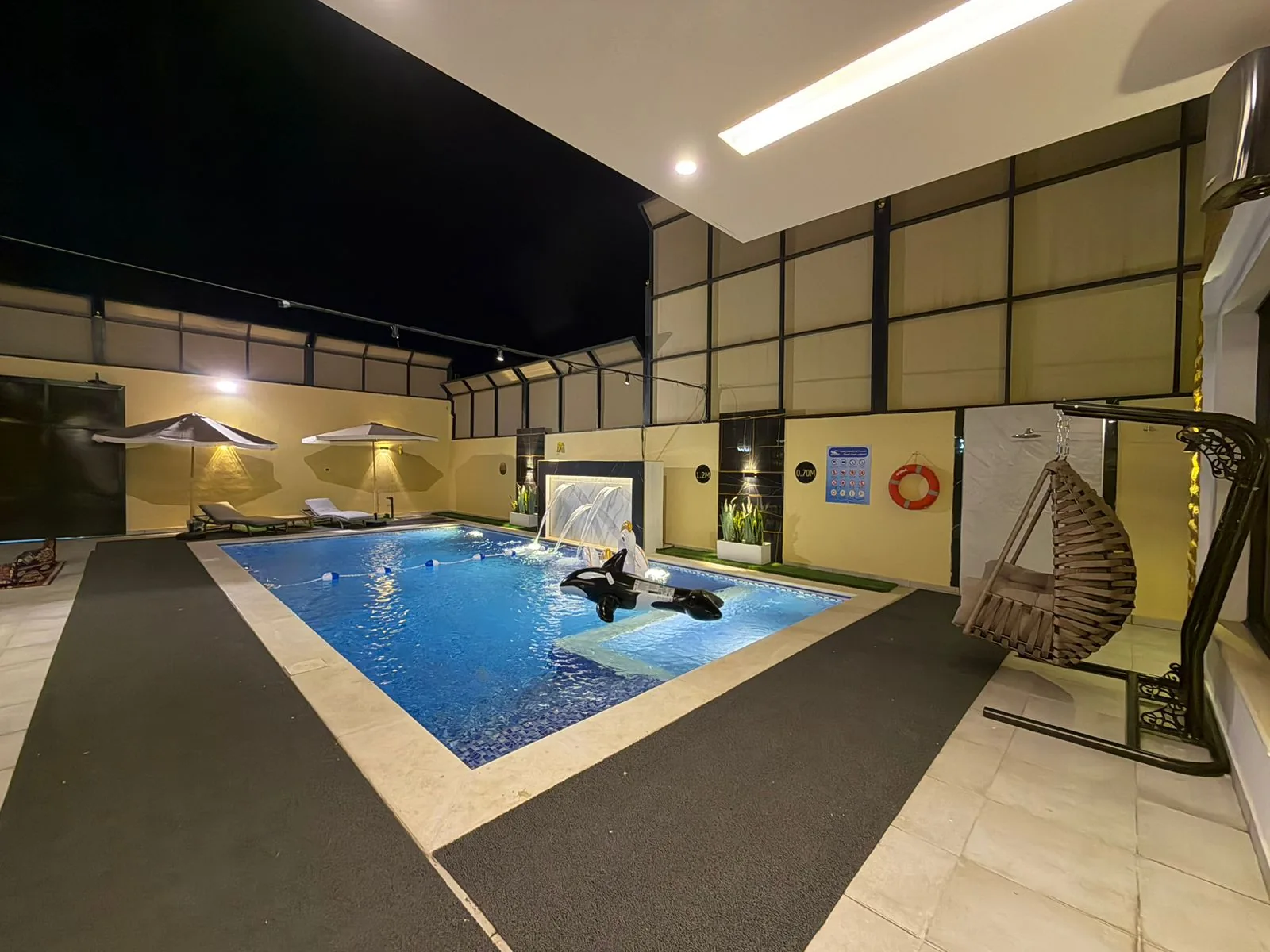 Pool at dusk